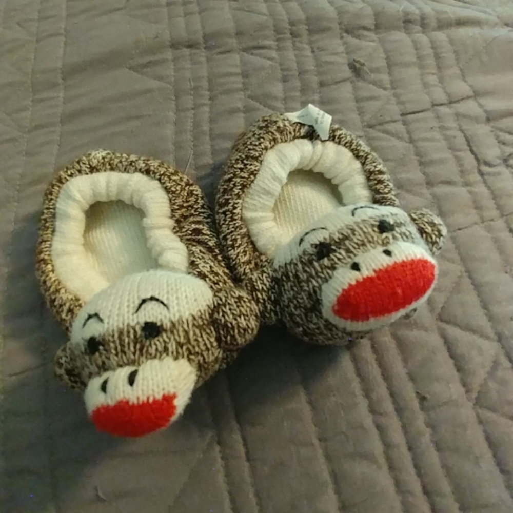 Sock Monkey Inspired Slippers